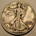 1942 D Walking Liberty Half Dollar 90% Silver F-VF   "As Pictured-Not Cleaned"