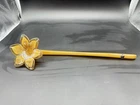 Vintage Murano Glass Brown Flower Made In Italy Hand Blown Long Stem 20”