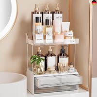 Delamu Make Up Organizer Mit 2 Schubladen, 2 Etagen Kosmetik Organizer,