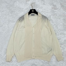 John Smedley V-neck cardigan knit cream wool Thin Women size M From JAPAN
