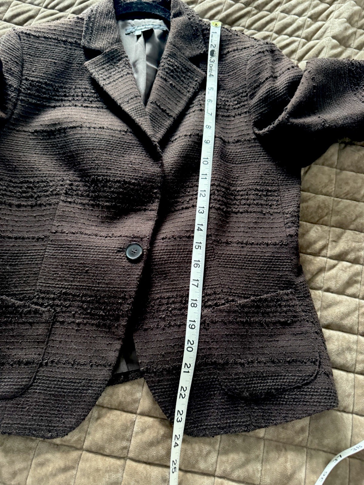 Zara Basic Brown Textured Wool Blend Notch Collar… - image 9