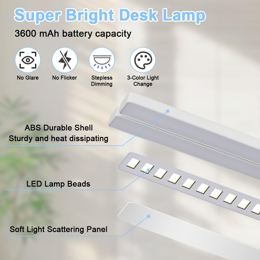 Lampada LED Doppia Testa per Bambini e Studio - Lampada Scrivania U - 3