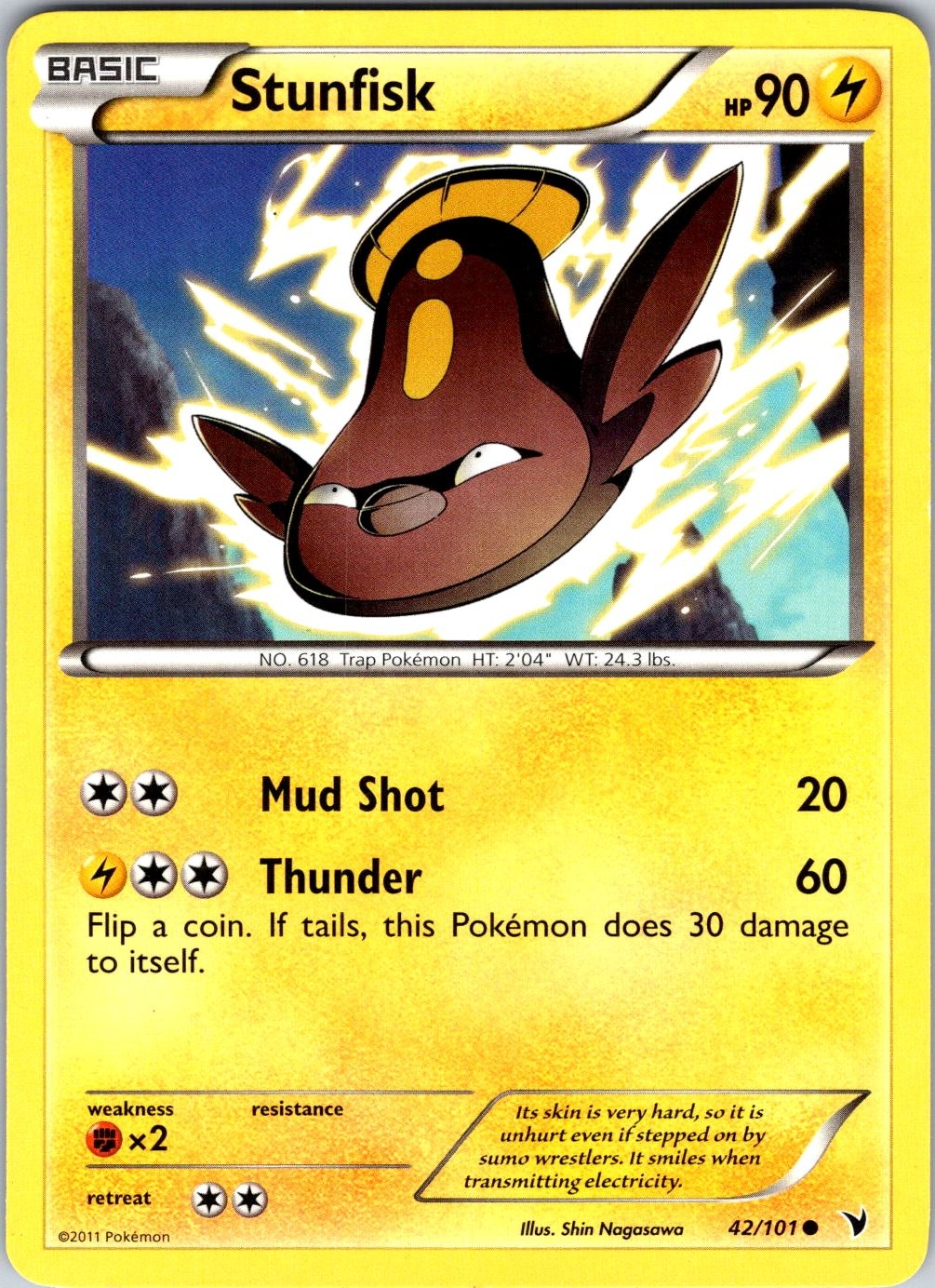Stunfisk (42) 42/101 Noble Victories Pokemon TCG LP Normal