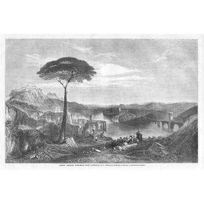 JMW TURNER Childe Harold's Pilgrimage - Antique Print 1857