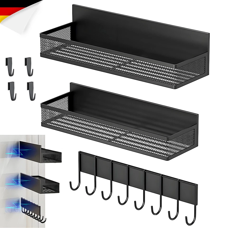 3x Gewürzregal Magnetregal Magnet Hängeregal Magnetisch Kühlschrank Regal Stahl - Bild 4 von 4