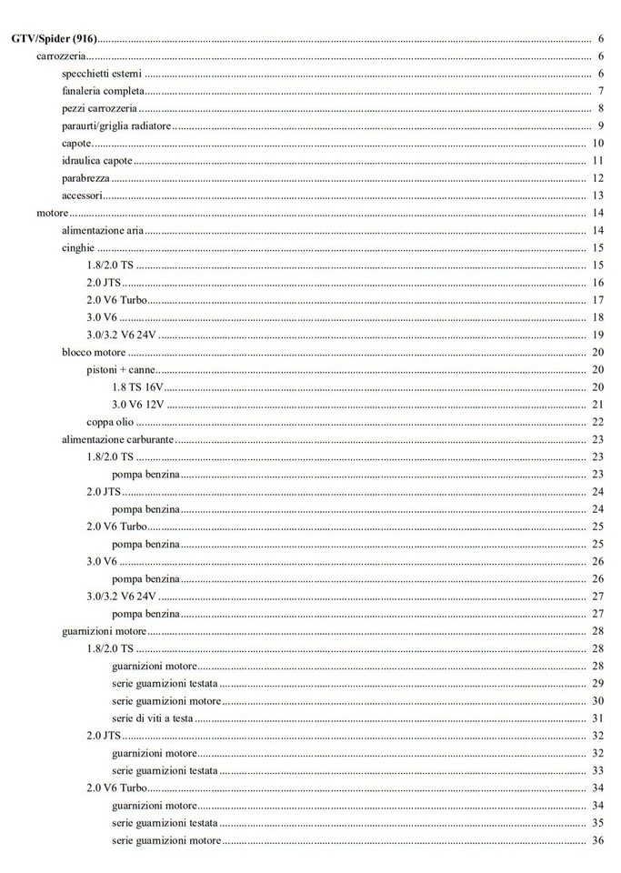 CD CATALOGO RICAMBI ALFA ROMEO SPIDER GTV 1.8TS 2.0TS 2.0JTS 2.0V6 3.0 3.2 - 916 - Immagine 2 di 4