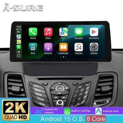 12.3'' 2K Für Ford Fiesta MK6 VI 2008-2016 4+64G Android 15 CarPlay Autoradio GPS