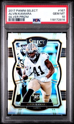 2017 PANINI SELECT ALVIN KAMARA SILVER PRIZM ROOKIE RC #167 PSA 10 GEM MINT