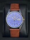 Vintage Seiko Refurbished Purple Dial Day / Date Men's Wrist Watch Japanese
