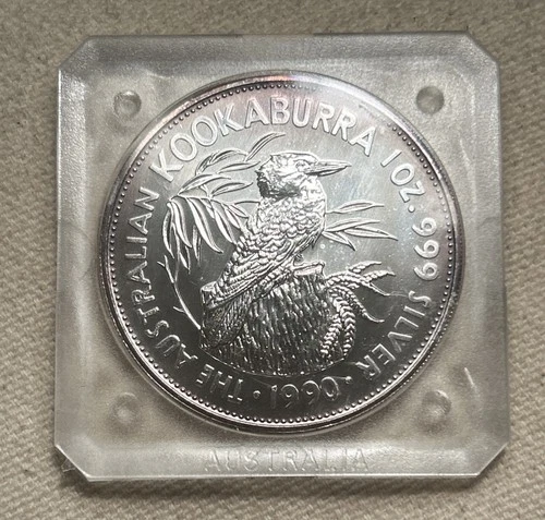 1990 Australia The Australian Kookaburra $5 Round 1 oz .999 Silver