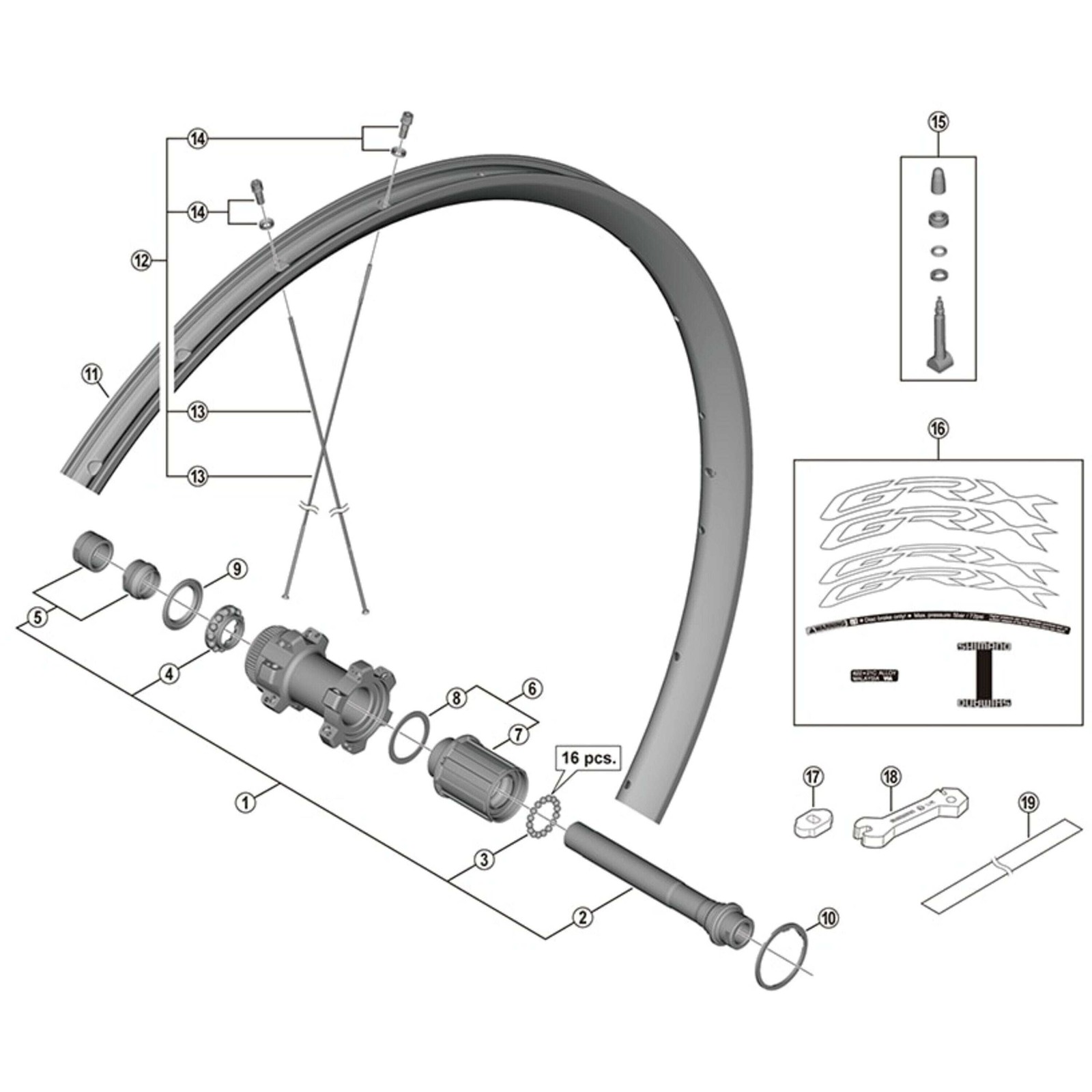 Shimano Spares WH-RX570-TL-700C spoke, 296 mm