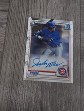 JORDAN NWOGU 2020 BOWMAN CHROME DRAFT AUTOGRAPHED ROOKIE CARD. CUBS/WOLVERINES.
