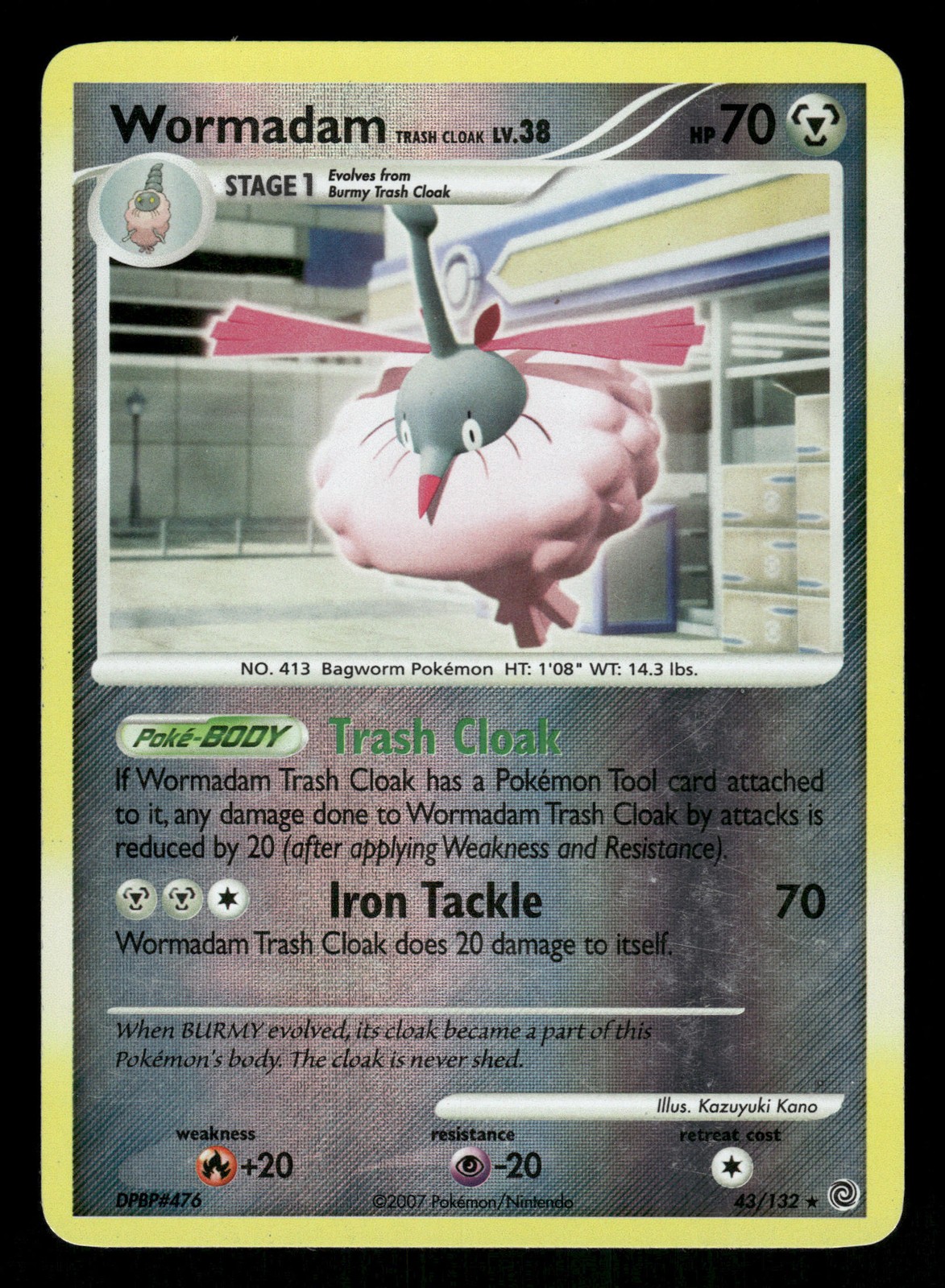 Pokemon Wormadam Trash Cloak Rare Secret Wonders 43/132 LP Reverse Holo