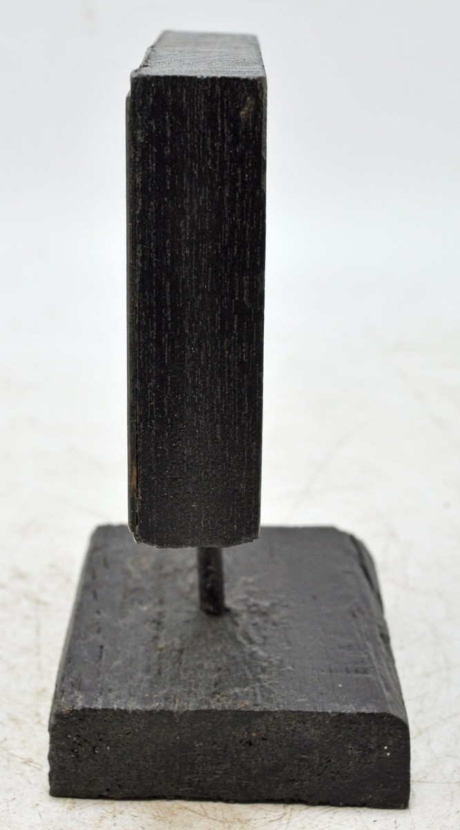 Antique Wooden Metal Printing Press Dye on Stand Original Old Hand
