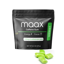 Maax Caffeine Energy Gum 125 | 125Mg of Caffeine per Piece | Spearmint