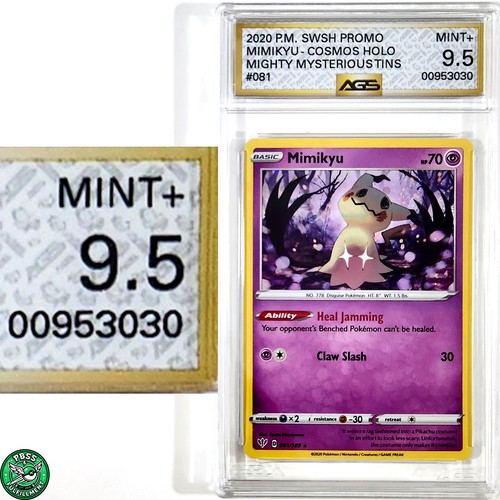 Pokemon TCG Mimikyu 81/89 Cosmos Holo Rare Darkness Ablaze AGS 9.5 MINT+