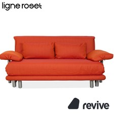 Ligne Roset Multy Dreisitzer Stoff Orange Neubezug manuelle Schlaffunktion Sofa