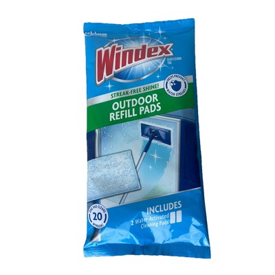 Windex Outdoor Window Cleaner Pads Refill 1 Pack of 2 Pads New Sealed All-in-One