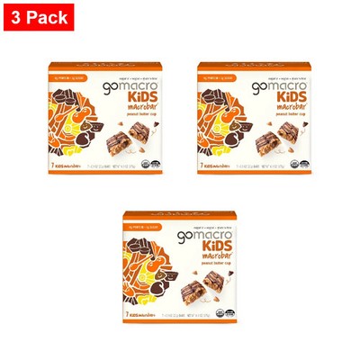 Gomacro Kids Macrobar Peanut Butter Cup (0.90 Ounce Bars, 7 Count) - 3 Pack