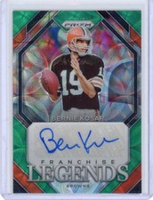 Bernie Kosar Franchise Legends Auto Green Scope /75: 2023 Prizm Football. CLE QB