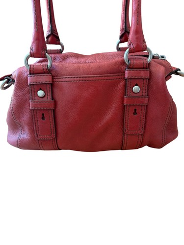 VTG Fossil Maddox Embossed Buttery Soft Leather Satchel Handbag Brick Red Purse, $34.99 - Photo 4