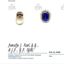 RARE 17.13ct VIVID Royal Blue Tanzanite Diamond Ring Rossi GIA G.G. Certified