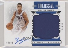 2019-20 Panini National Treasures Colossal Material 60/99 Zhaire Smith Auto pq5
