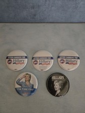 Vtg. Hillary Clinton Political Pins Lot Y-16