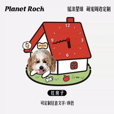 Silent Irregular Acrylic Wall Clock Double Layer Hand Drawn Cat Dog Pet Clock 11