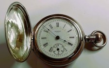✨R/R GRADE, SOLID SILVER ELGIN B.W. RAYMOND, 18s, 17Js F/HUNTER P/WATCH,FWO✨