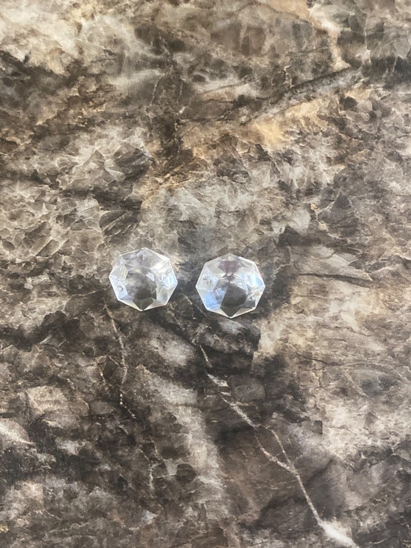 two 14ct. White Diamonds. . . These are laser treated. Awesome. Beautiful rare..