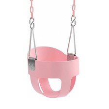 Toddler Swing 300 lbs High Back Full Bucket Seat Pink, Indoor/Outdoor Playground