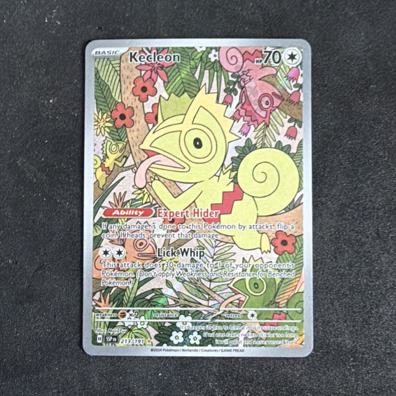 Kecleon 2024 Pokémon SV08 Surging Sparks 213/191 Illustration Rare Holo EN