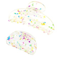 Colorful Sprinkles Thin Hair Claw Clips Rainbow Candy Cute Fairy 2 PCS Clip