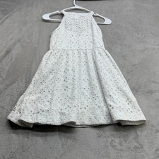 Lilly Pulitzer Eyelet Dress Girl 14 White Halter Fit Flare Easter Preppy Coastal