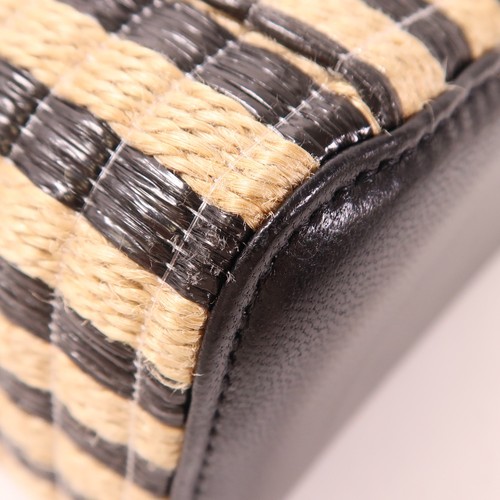 CHANEL CC GHW Vanity Case Chain Shoulder Bag 30985371 Raffia Brown/Black - Picture 9 of 14