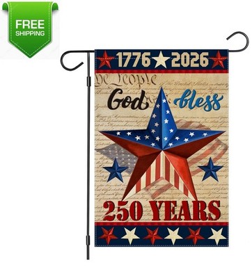 250 Anniversary USA Garden Flags for Outside,4Th of July 250Th Year America Bann