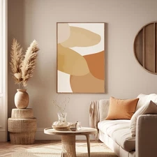 Minimalism Hand Painted Oil Painting on Canvas Abstract Wall Art Orange