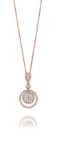 Le Vian 14K Rose Gold 18" Pendant Necklace White Diamond Elegant Jewelry for Her
