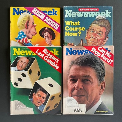 4 Newsweek Magazines With Ronald Reagan Covers   1975 1976 1976 1982 Issues