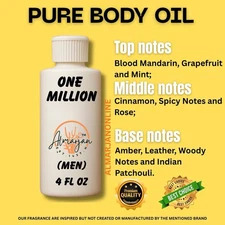 4 oz  Compare 1 Millions Cologne Body Oil Fragrance for Men