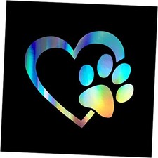 Heart with Dog Paw Decal Vinyl Sticker Auto Car Truck Wall Laptop 