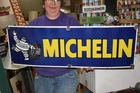 Large Vintage Michelin Man Tires Chevrolet Ford Mopar 36" Porcelain Metal Sign