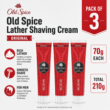 Old Spice Lather Shaving Cream 70g x 3 Men Smooth Shave Grooming FS