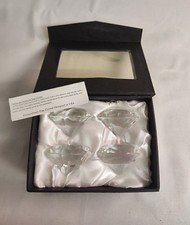 Oleg Cassini Signed Crystal Diamond Place Card Holders Set of 4 Boxed Wedding