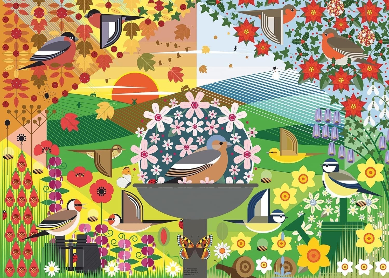 Ravensburger I Like Birds - Birdie Seasons 1000 piece jigsaw puzzle