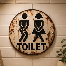 Rundes Toilettenschild Selbstklebend Toilettenschild Einfache Montage