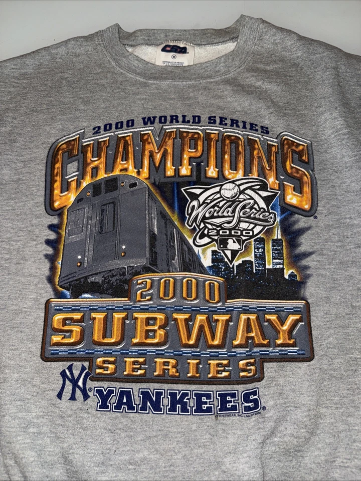 Винтажная мужская толстовка 2000 Subway Series World Series Mets Yankees с круглым вырезом M - Изображение 2 из 4