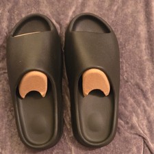 Yeezy Men's Black Slide Sandals Slip-On Open Toe Rubber Upper Size