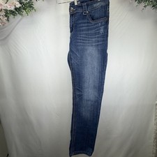 Seven7 Luxe Women  s Straight Jeans Size 14 Blue Medium Wash Stretch Denim